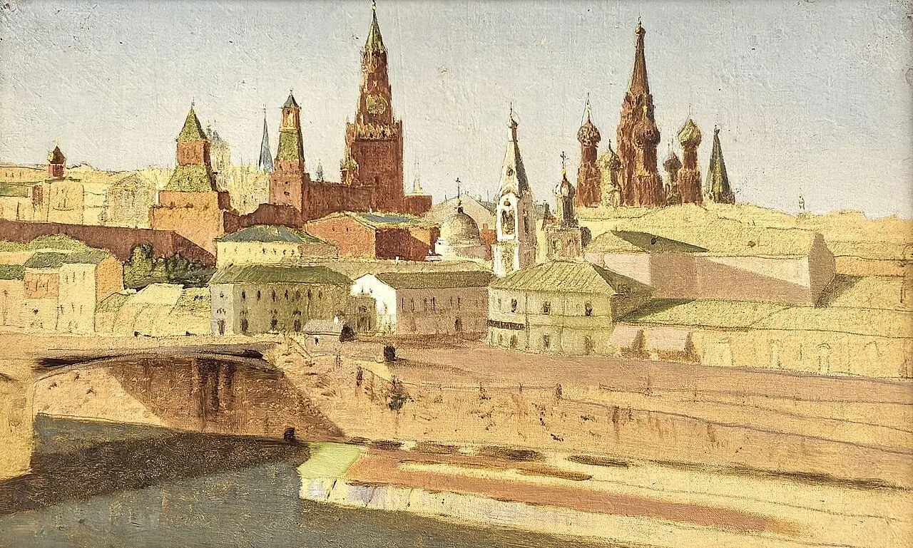 The Kremlin and St Basil's Cathedral by Arkhip Kuindzhi, canvas print