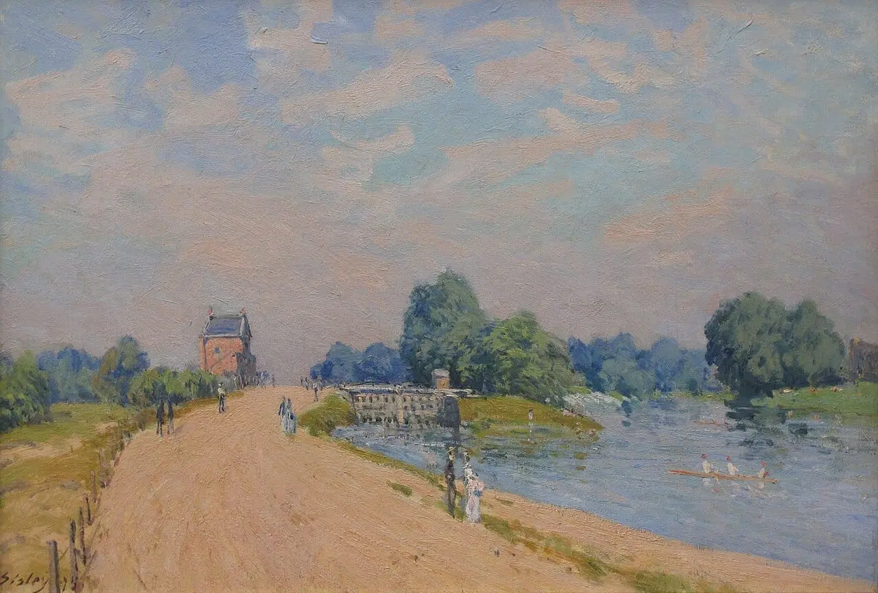 The Road to Hampton Court by Alfred Sisley, canvas print