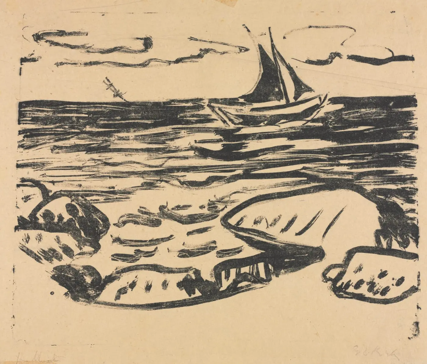 The Sea near Staberhuk by Ernst Ludwig Kirchner, canvas print