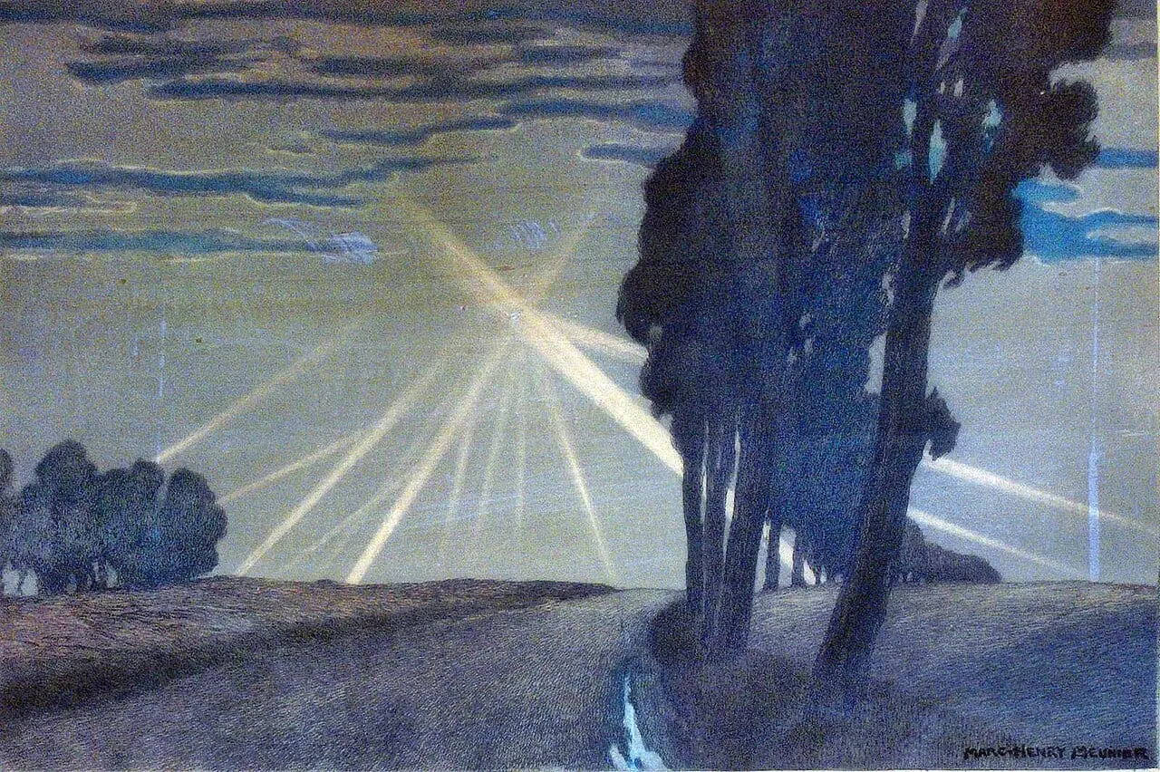 The Searchlights by Henri Meunier, canvas print