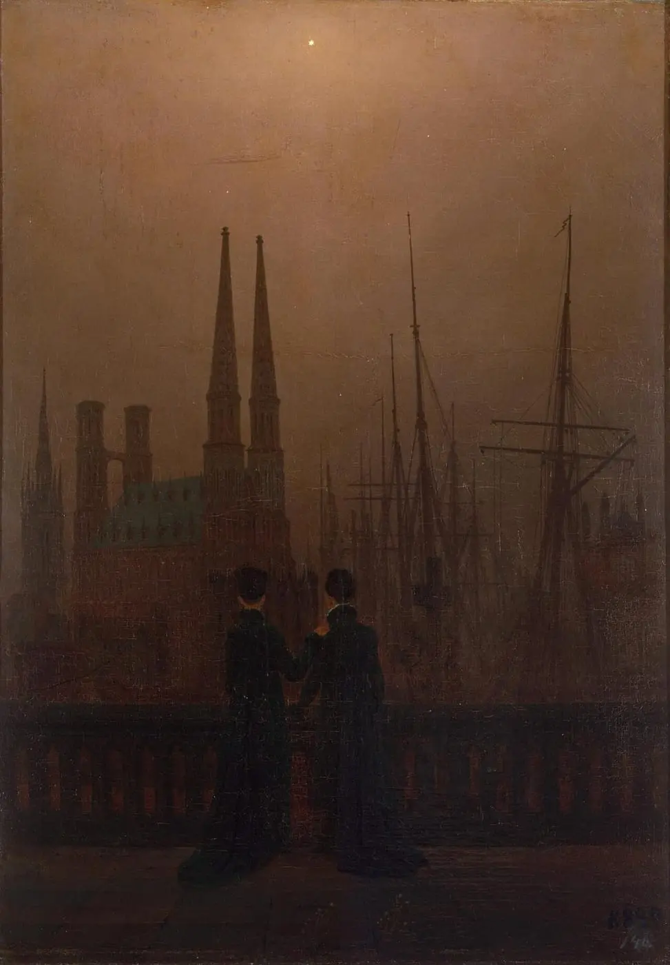 The Sisters on the Balcony by Caspar David Friedrich, canvas print