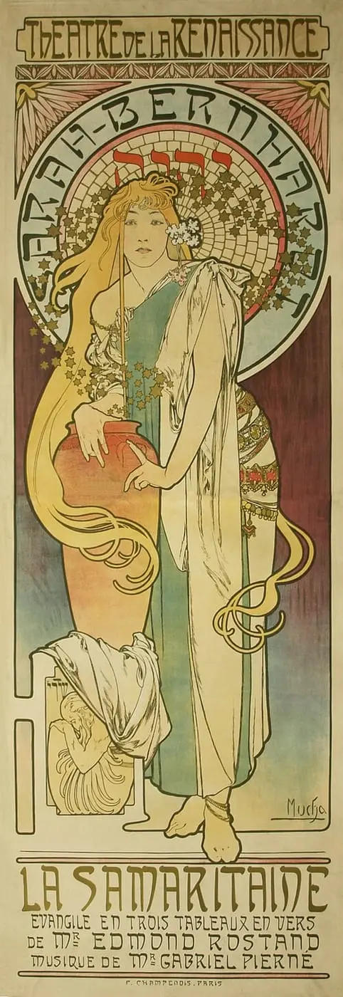 Théâtre de la Renaissance Sarah Bernhardt La Samaritaine Evangile en… by Alphonse Mucha, canvas print