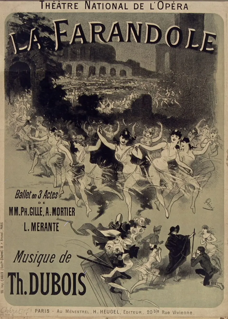 Théâtre national de l'Opéra. La Farandole, ballet en 3 actes de M.M.… by Jules Chéret, canvas print