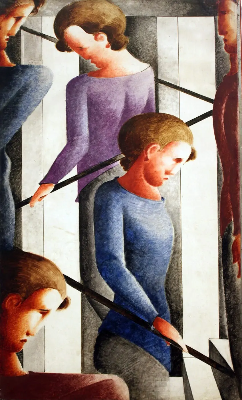 Treppenszene by Oskar Schlemmer, canvas print