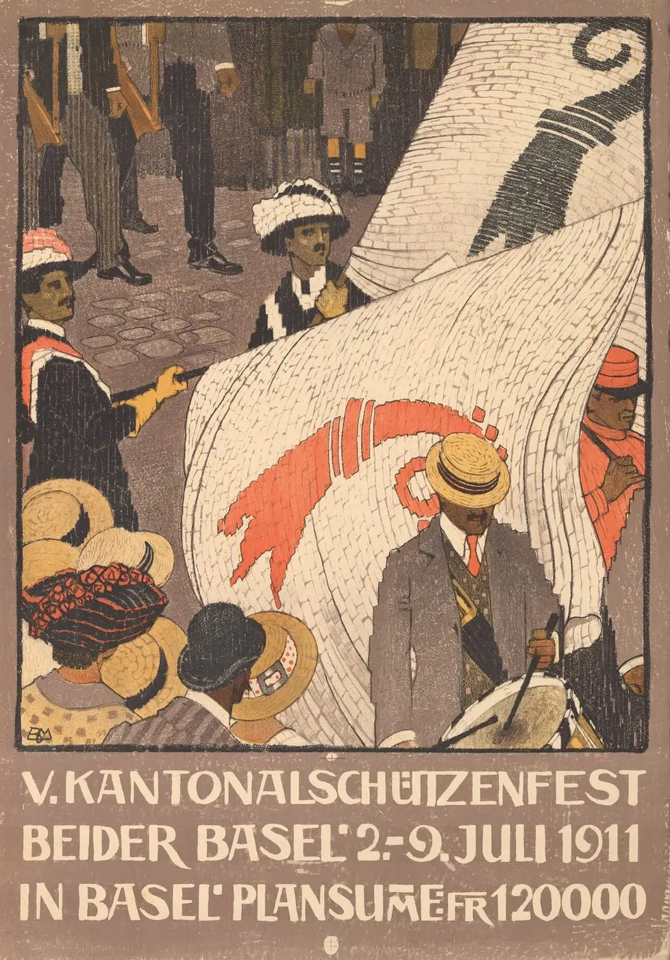 V. Kantonalschützenfest beider Basel by Burkhard Mangold, canvas print