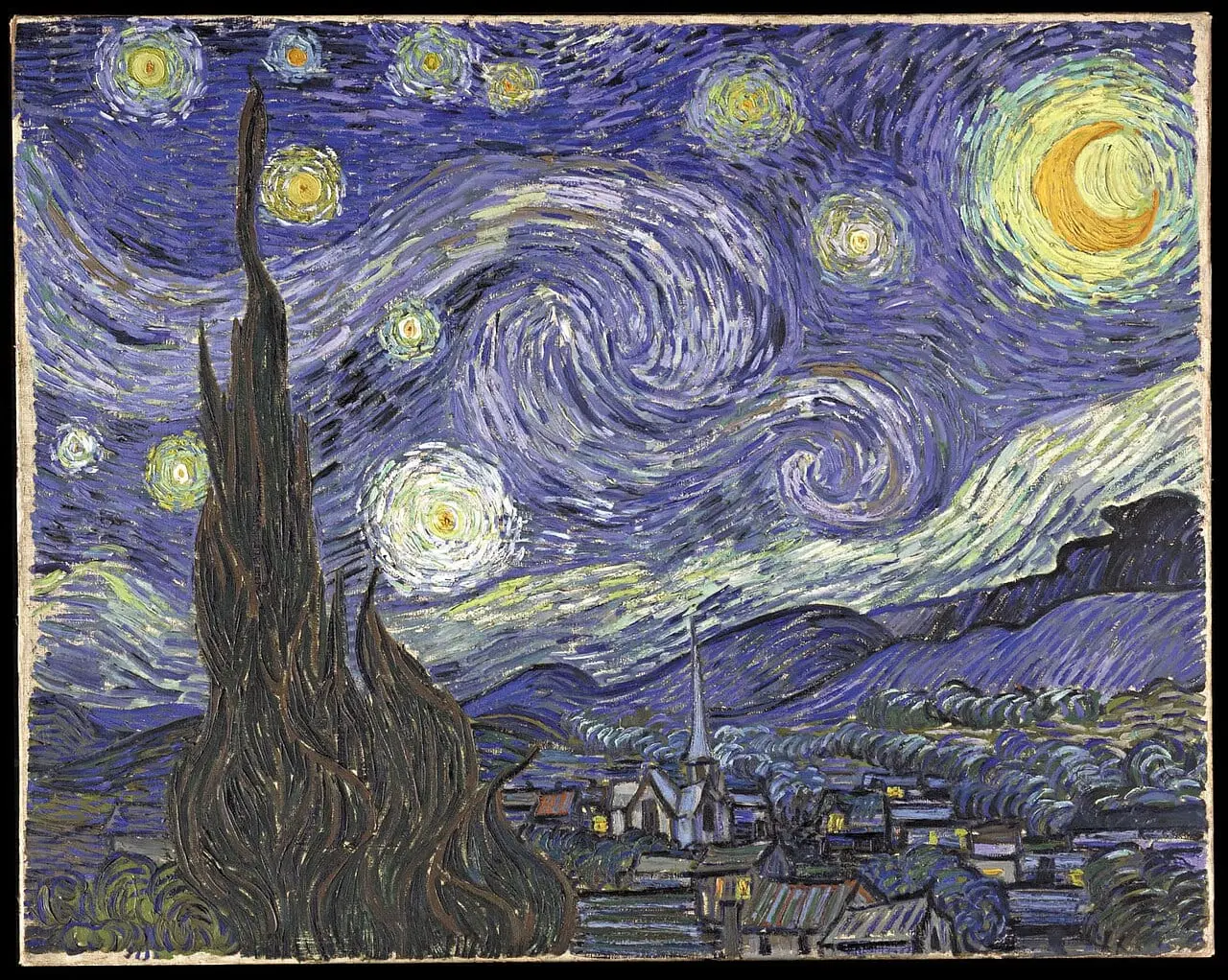 VanGogh-starry night by Vincent van Gogh, canvas print