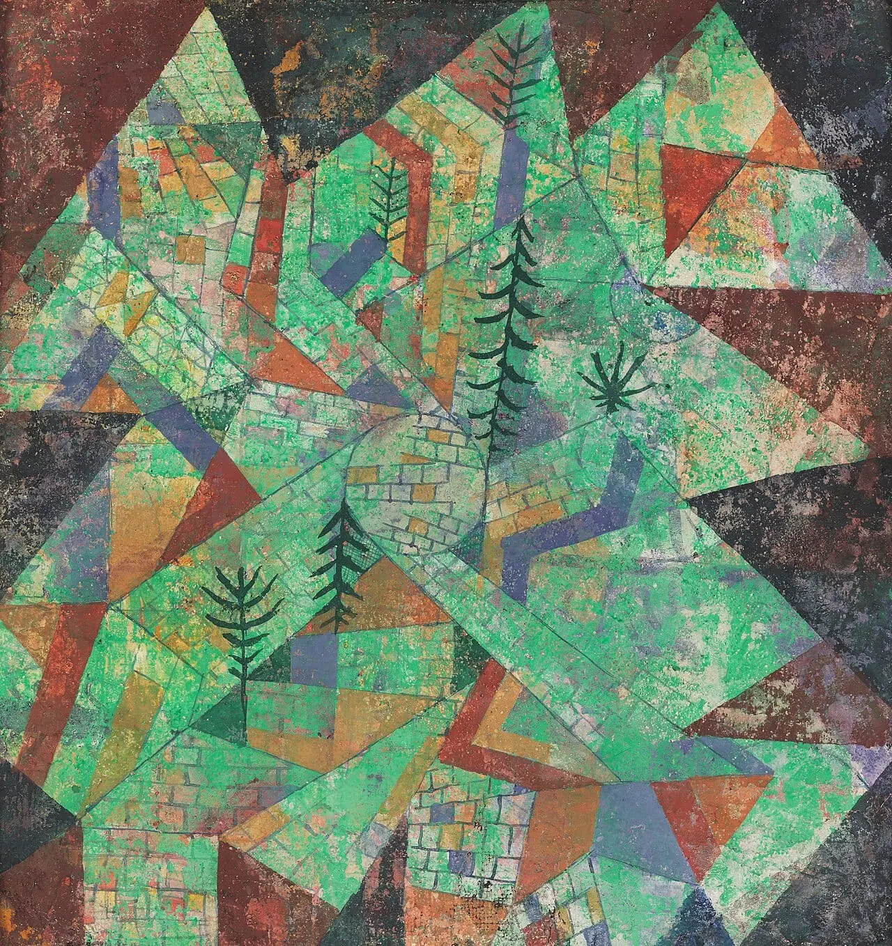 Wald Bau by Paul Klee, canvas print
