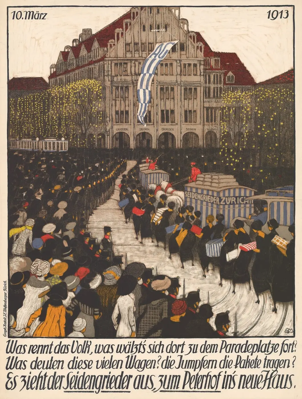 Was rennt das Volk zum Paradeplatze by Burkhard Mangold, canvas print