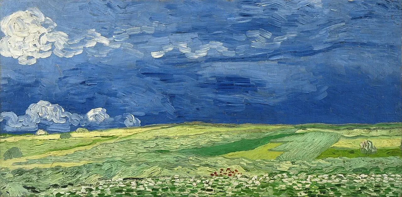 Wheatfield under thunderclouds by Vincent van Gogh, canvas print