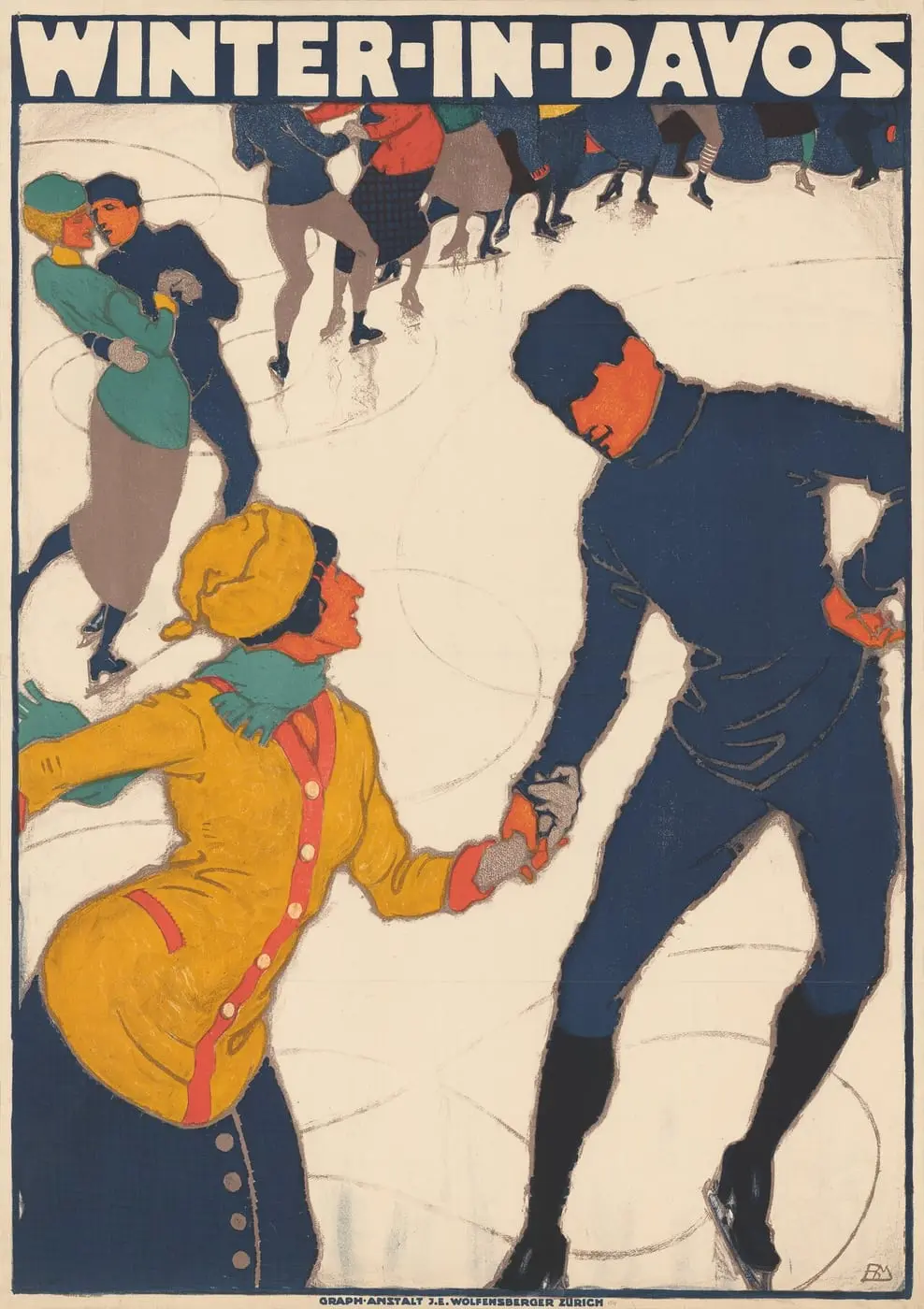 Winter in Davos by Burkhard Mangold, canvas print