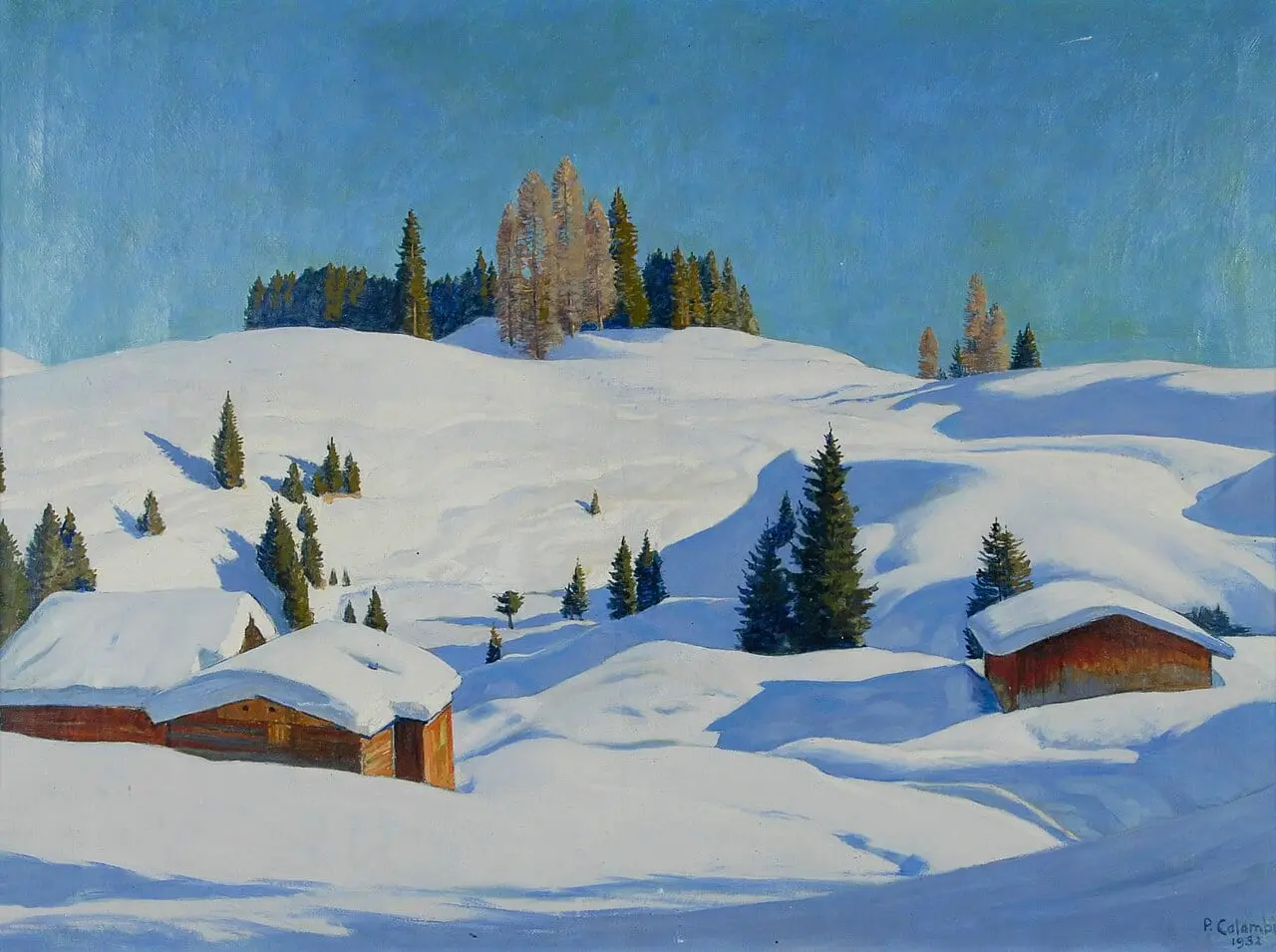 Winterlandschaft by Plinio Colombi, canvas print