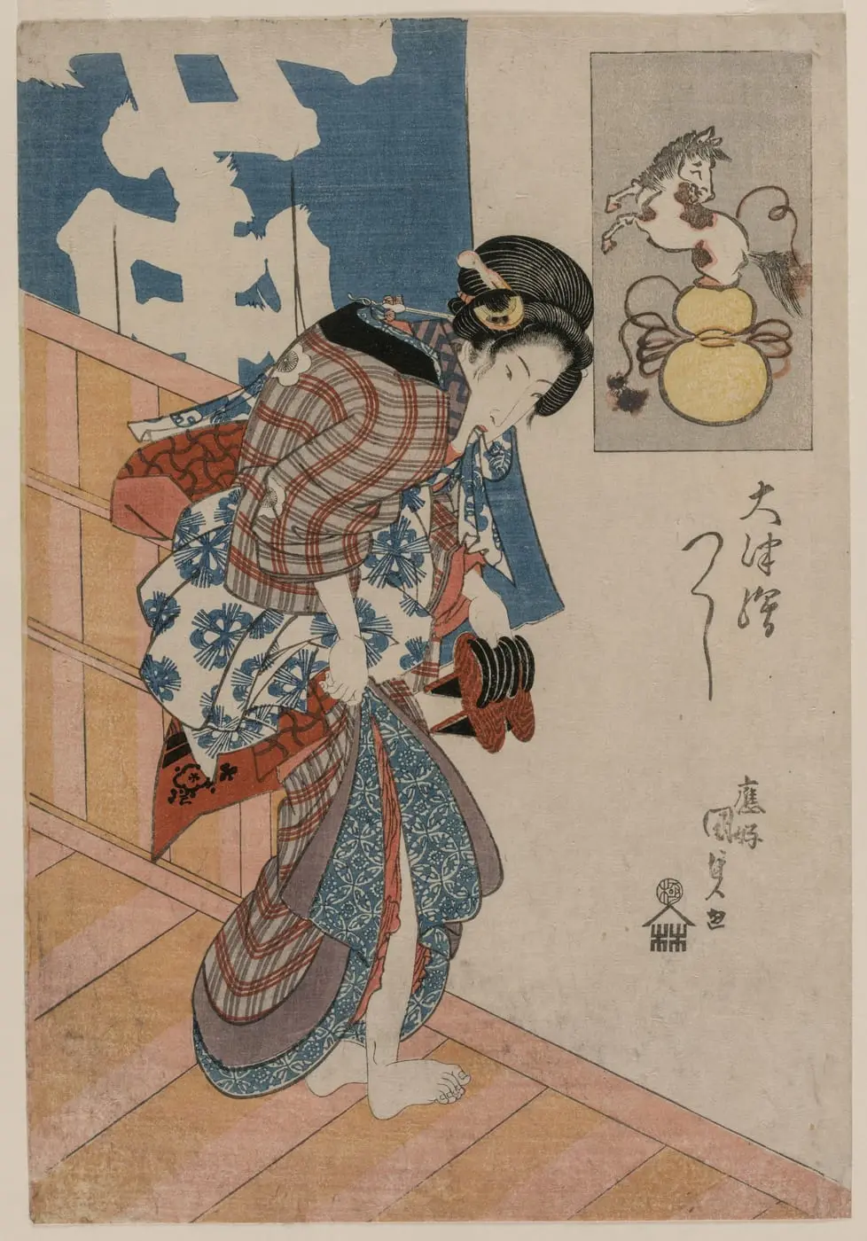 Woman Leaving a Bath House by Utagawa Kunisada, canvas print