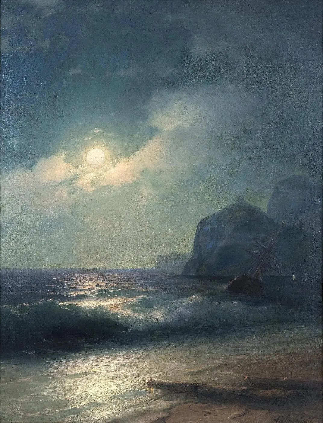 Ztroskotání lodě by Ivan Aivazovsky, canvas print